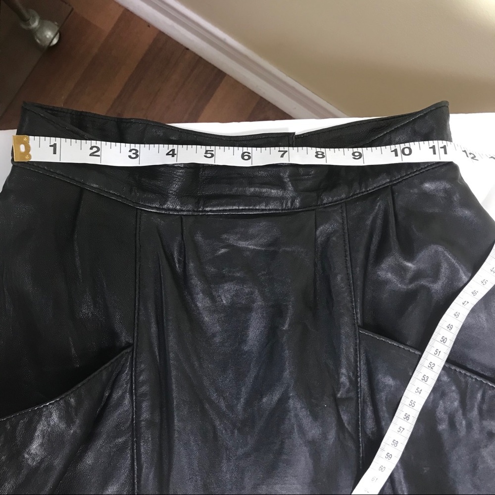 Danier Vintage 1980s Pencil Pockets Leather Skirt - Picture 12 of 16